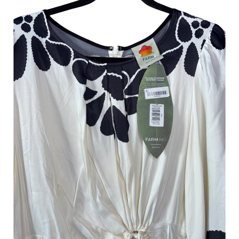 Farm Rio Palermo Floral Cut Out Maxi Dress Tropical Print XXS New With Tags - Picture 9 of 16